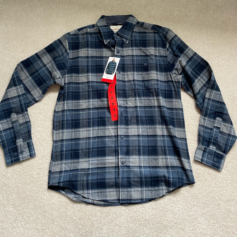 Blue Plaid Button-Up Shirt